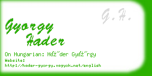 gyorgy hader business card